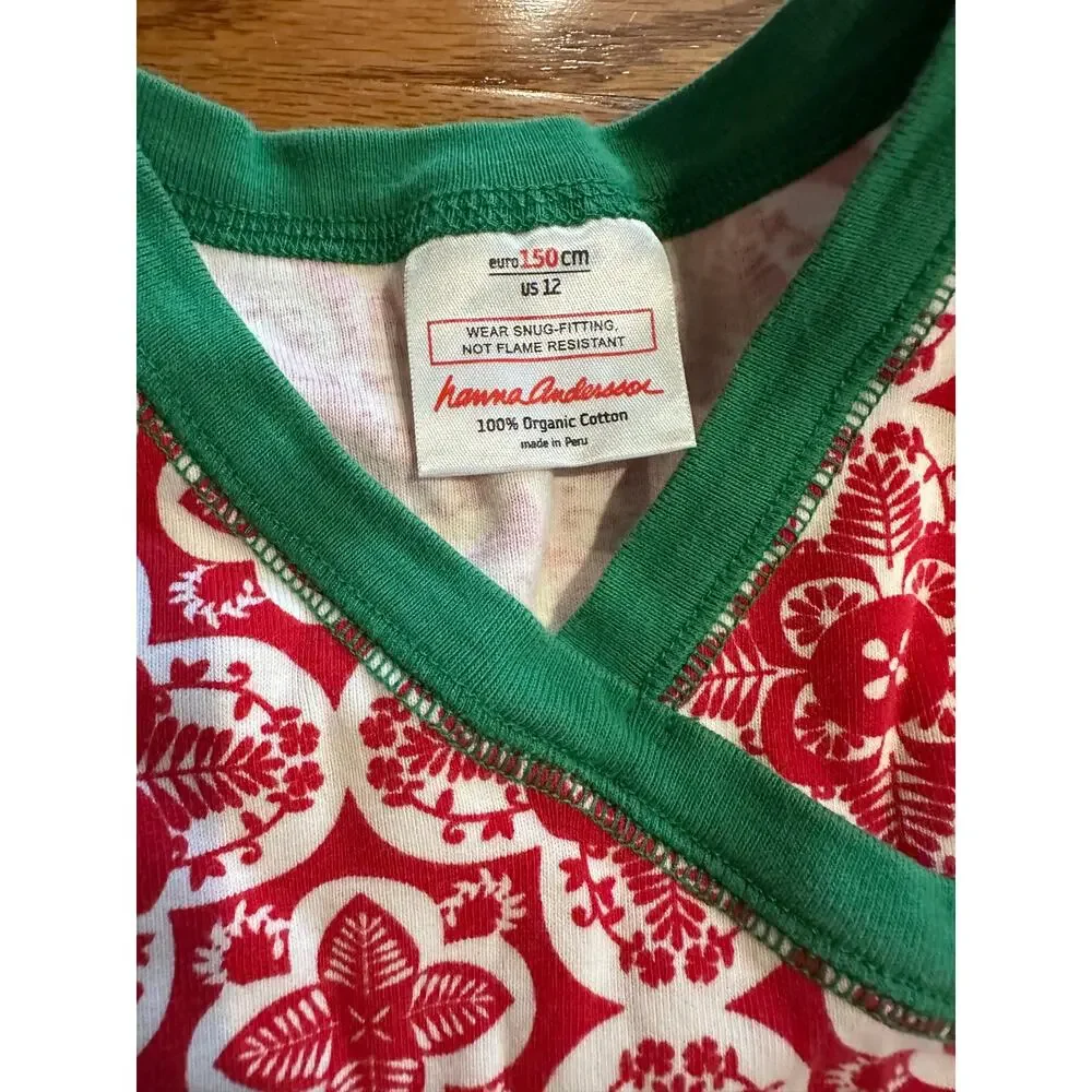 2 sets Hanna Anderson Organic Cotton Kids Pajamas Christmas size 150 12
